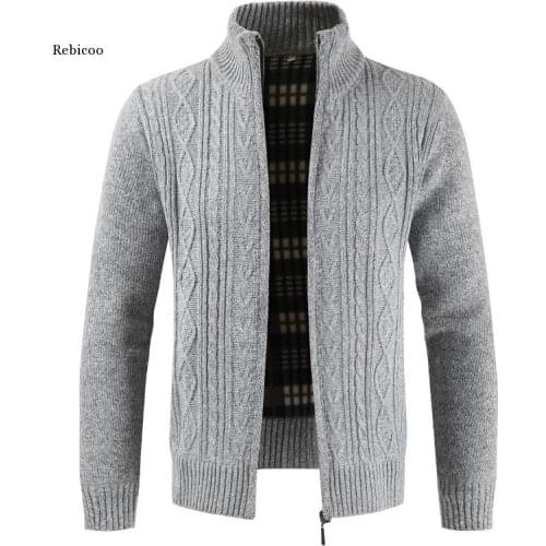 Autumn Cardigan Men Sweaters Thick Warm Knitted Sweater Mens Jackets Coats Male Clothing Casual Knitwear