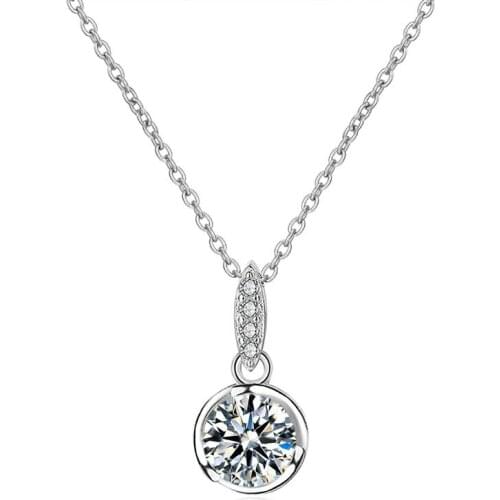 AAA Natural Diamond Necklaces & Pendants 925 Sterling Silver Necklaces For Female Romantic Wedding Fine Jewelry Gift With Chain