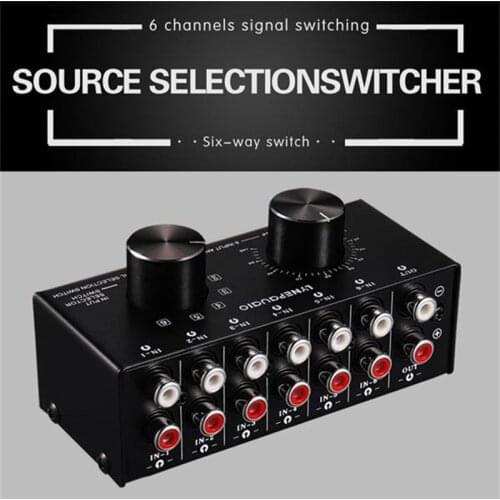 6 Input 1 Output Switcher o Source Selection Switcher RCA o Input Signal Selector Switch with Volume Adjustment and Manu