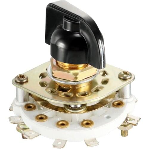 UXCELL 2/6 Pole Switch 3/4/11 Position Select Table 1/2 Deck Band Channel Rotary Switch Selector with Knob Used On Radio TV 1PCS