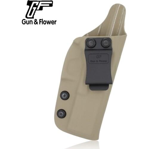 Gun&Flower IWB Kydex Holster Hidden Carry Black Concealment Gun Pouch Holder Quick Clips for Glock 17/22/31