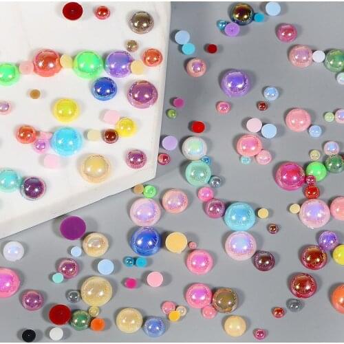 3/4/5/6/8/10/12/14mm ABS Imitation Pearl Half Round Flatback Beads for Sewing Clothing Bags Decoration Diy Crafts Embellishment