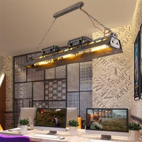 Retro Vintage Industrial Chain Pendant Lights Dining Room Cafe Network Curry Billiard Room Bar Table Hanging Lights Decor Lamps