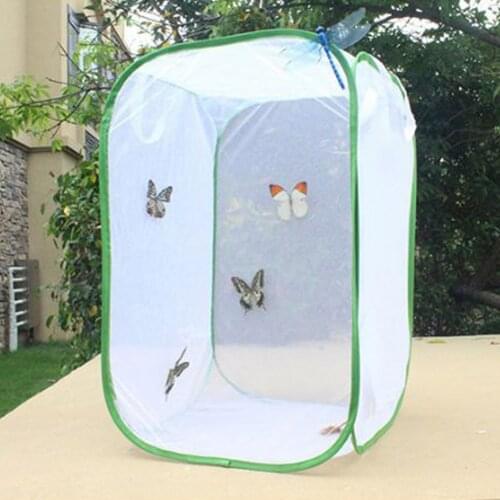 Light Transmission Seedling Incubator Home Pet Garden Insect Cage Zipper Net Cloth Mantis Folding Tool Butterfly Grasshopper