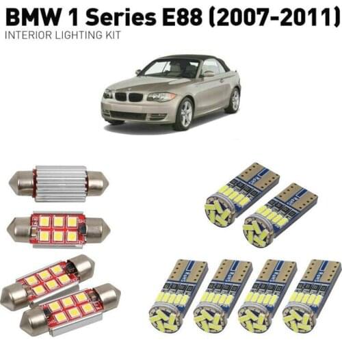 Led interior lights For BMW 1 series e88 2007-2011 11pc Led Lights For Cars lighting kit automotive bulbs Canbus Error Free