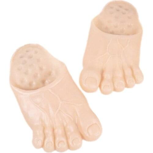 Halloween Slippers Simulation Giant Toe Slides Funny Bare Feet Shoes Scary Halloween Costume Dress Accessories Five Fingers Sole