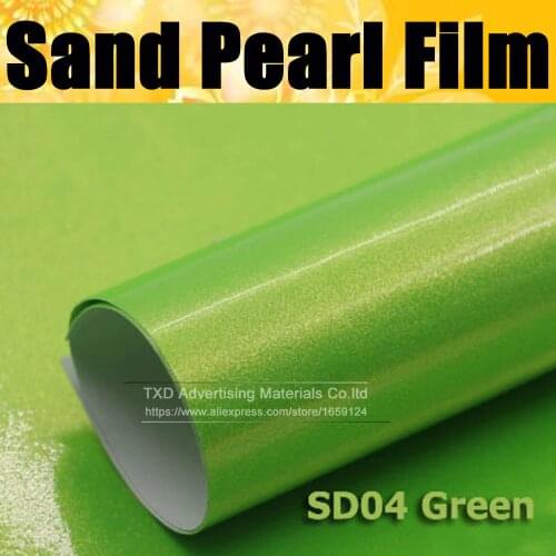 New Arrival 4"/8"/12"/16"/20"/24"X60"/Lot Green Golden sand pearl vinyl film sanding pearl glitter car sticker with air bubbles
