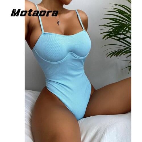 Sexy Push Up Bikini Summer Beach Bathing Suit High Waist Swimwear Women Swim New One Piece Swimsuit Female Solid Colour Monokini
