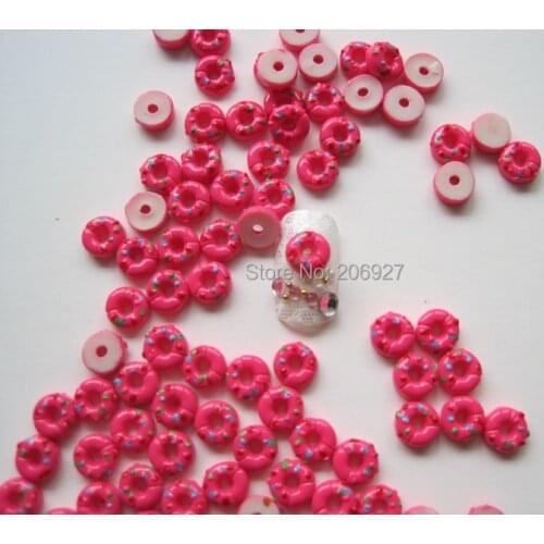 RC122-2 30pcs Cute Donut Shape Nail Resin Decoration Outlooking