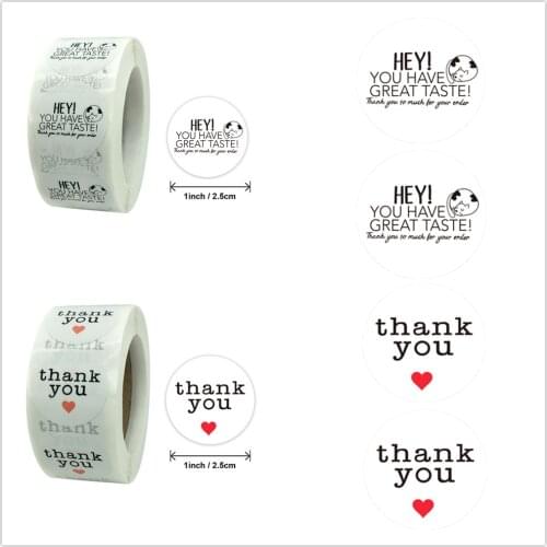 500pcs Thank You Round Stickers 2.5cm You Have Great Taste Sealing Label Gift Packaging Decoration Stationery Sticker