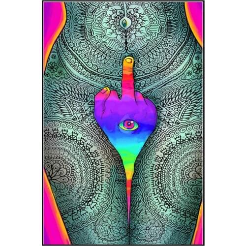 5D Diamond Painting Art Abstract Psychedelic Visual Cross Stitch Full Round Drill Wall Sticker Picture of Rhinestones Decor