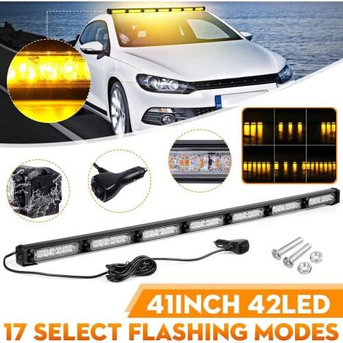 41" LED Car Truck Strobe Light Bar Flashing Emergency Light Warning lights Signal Lamp Bus Caravan Offroad Camper ATV 12V 24V