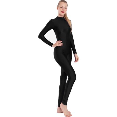 AOYLISEY Women Long Sleeve Turtle Neck Unitard Ballet Spandex One Piece Plus Size Jumpsuits Dance Wear for Men Zentai Costumes