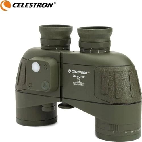 Celestron Military Nautical Binoculars 7X50 HD High Power Compass Telescope Waterproof Outdoor Hunting Telescope