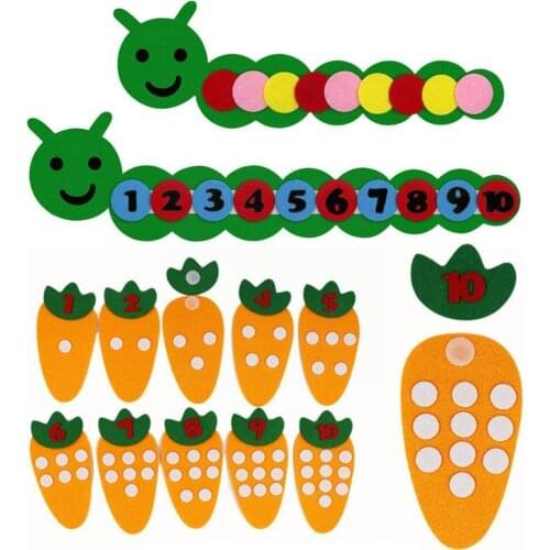 Felt Finger Numbers Math Toy Children Counting Math Montessori Toy DIY Kids Toys Aids Teaching Weave Craft I7U1