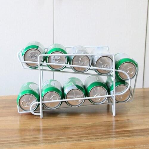 Soda Coke Beverage Beer Can Dispenser White Storage Rack Holder Refrigerator Organizer New