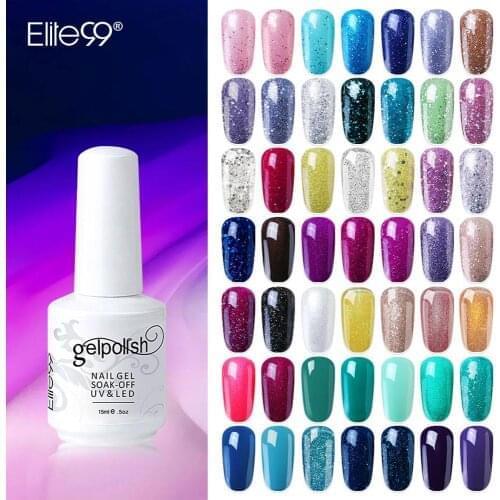 Elite99 15ml Sequins Glitter Hybrid Varnishes Semi Permanent UV LED Gel Nail Polish For Manicure Nail Art Design Gel Polish