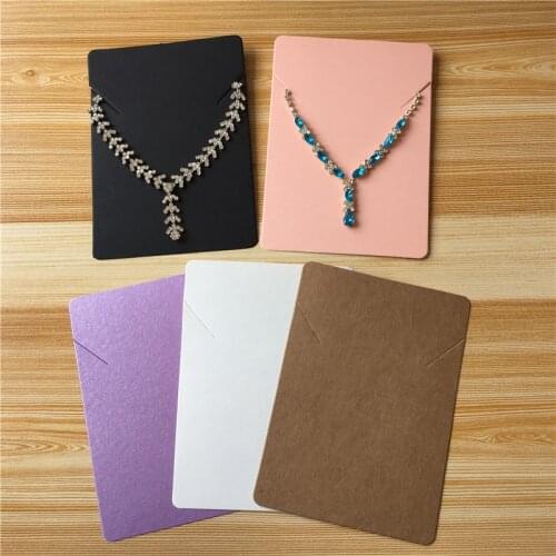 50Pcs/lot 12.5x9cm Handmade Kraft Colorful Paper Cardboard for Fashion Jewelry Necklace Hand Chain Display Packaging Card