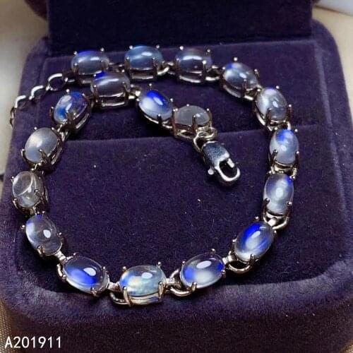 KJJEAXCMY fine jewelry 925 sterling silver inlaid Natural moonstone luxurious ladies Bracelet support detection fashion