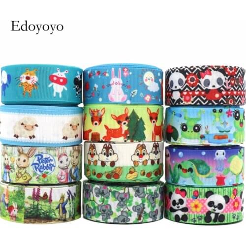 10 Yards 1' 25MM Animals Printed Grosgrain Ribbons For Hair Bows DIY Handmade Materials Y2020091901