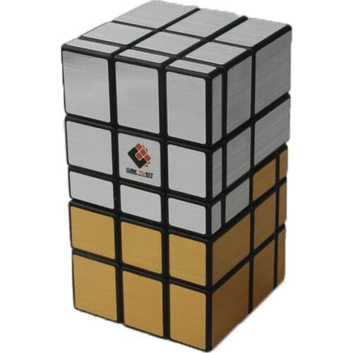 CubeTwist 3x3x5 Conjoined Mirror Blocks Black Silver Gold Magic Cube Educational Toy Special Toys