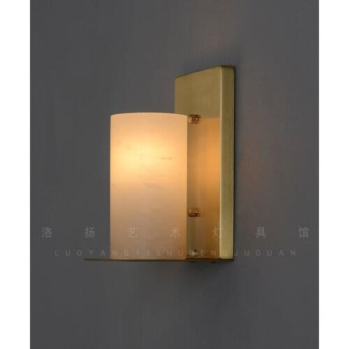 Postmodern bathroom marble wall lamp designer creative living room background wall bedroom bedside copper wall lamp