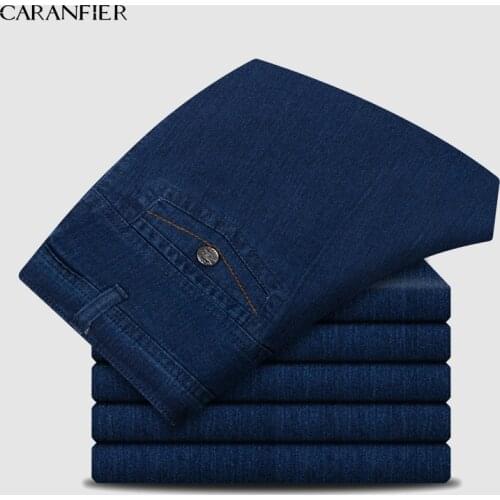 CARANFIER Mens Jeans Designer High Quality Classic Denim Pants Summer Baggy 2019 New Stretch Jeans Men Fashion Elasticity Jeans