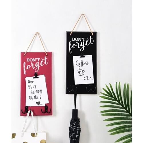 Nordic style key hook wall hanging retro postcard photo plywood listing cafe milk tea shop door decoration purse hook