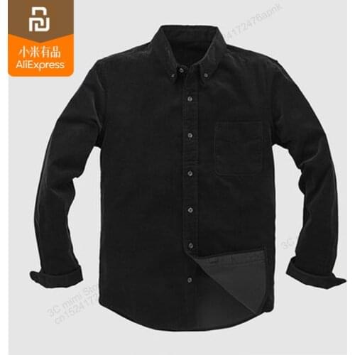 Youpin Vancl autumn new retro corduroy casual long-sleeved shirt mens retro warm Slim cotton 100