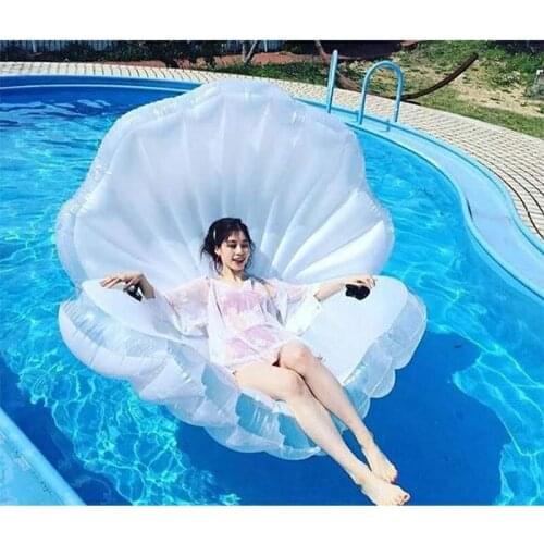 NEW PVC inflatable shell sofa scallop lounge chair shell float row white scallop float row air sofa
