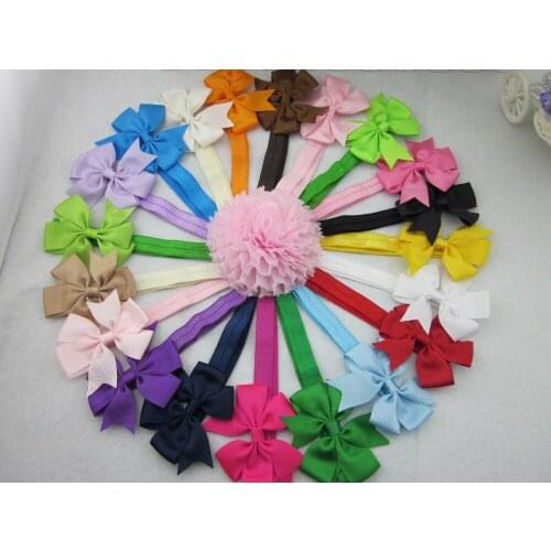 New Design 20pcs/lot 3" Childrens Ribbon Bows Headband Hairband Kids' Hair Accessories Children Accessories Bows