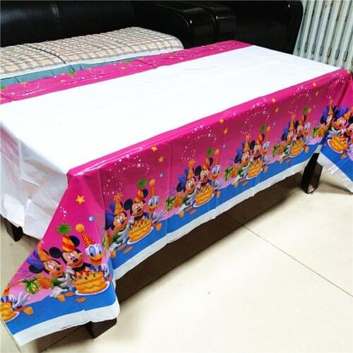 108*180cm party tablecloth supplies mickey minnie mouse party supplies baby shower kid birthday disposable decoration tablecover
