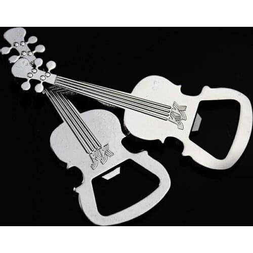 Personality Creative Metal Guitar Note Opener Waiter Friends Corkscrew Guitar Keychain Accessories Pendant Portable Utility