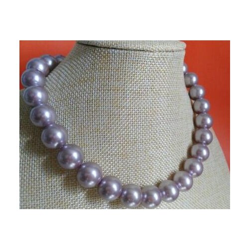 Free shipping Noble jewelry top quality natural 11-12mm round south seas lavender pearl necklace 18inch