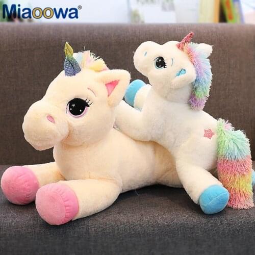 Miaoowa 1pc 40/60cm Kawaii Unicorn Plush Toy Stuffed Animal Horse Unicorn Pillow Dolls for Kids Children Kawaii Christmas Gifts