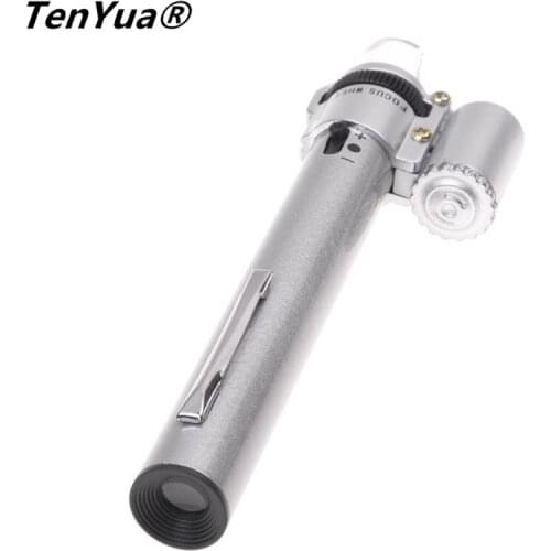 Portable 100X Microscope with LED Pen Type Electronic Microscope Mini Portable Medical Coin Stamp Magnifying Glass Loupe