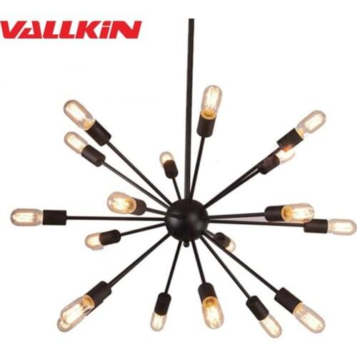 Art Simple Retro Pendant lights Living Room Restaurant Cafe KTV Clothing Store Bar Creative Suspension Light Black Iron Lamp