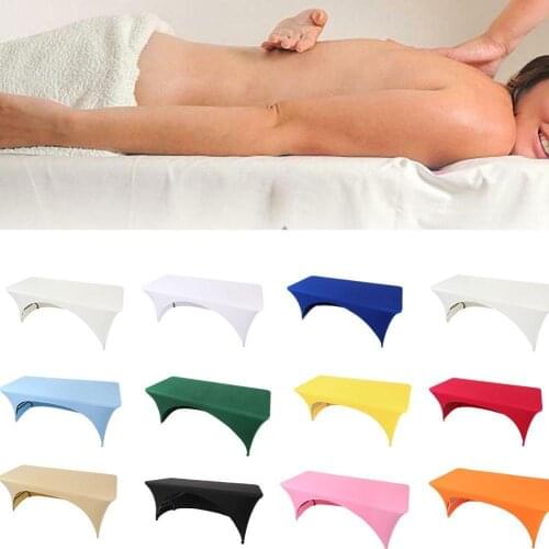 Massage Table Bed Fitted Sheet High Stretch Breathable SPA Wedding Hotel Birthday Table Cover Buffet Cloth Table Pure Color