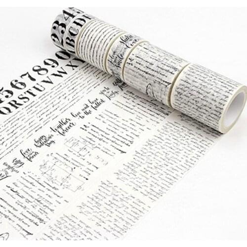 Retro Numbers Letters Roll Stationery Washi Tape Scrapbooking Paper Stickers DIY Craft Seal Adhesive Decoration Supplies Label