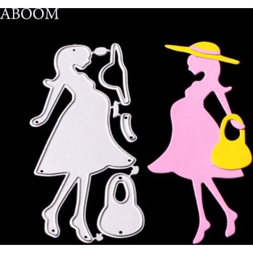 ABOOM Embossing Die Cut Pregnant Women Metal Cutting Die Stencil DIY Scrapbooking Card Album Photo Painting Template Metal Craft