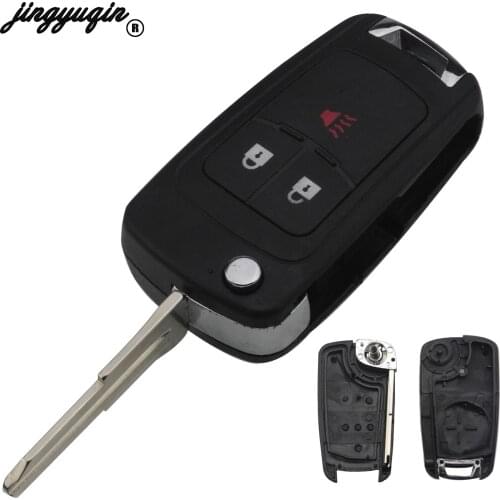 Jingyuqin 10pcs/lot Folding For CHEVROLET Cruze Spark Flip Remote Key Fob 3 Buttons Remote Key Case Shell key shell