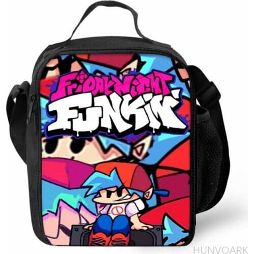 Friday night Funkin Lunch Bag Cartoon Printing Boys Girls Portable Thermal Food Picnic Bags for School Kids Boys Box Tote