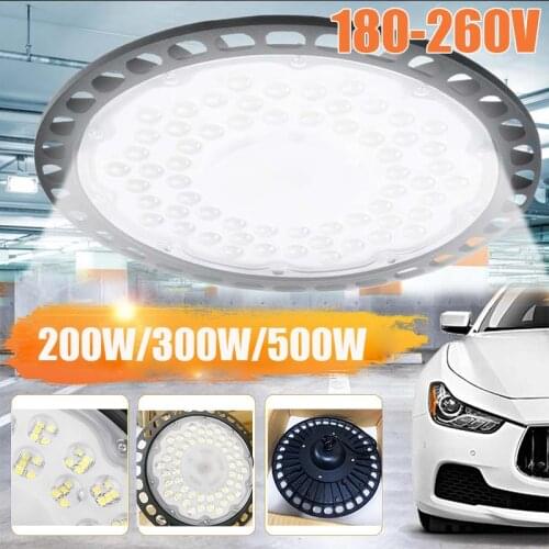 200/300/500W LED Garage Light 180-260V IP65 UFO Industrial Lighting Warehouse Led High Bay Ceiling Light For Home Workshop Lamp
