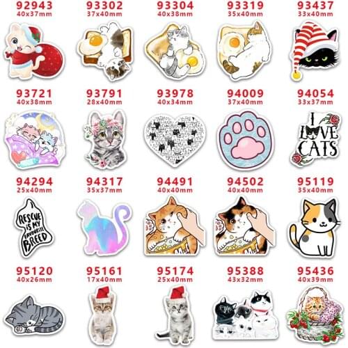 DIY Craft Supplies Sewing Accessories Cartoon Cat Printed Planar Resins Mold 30 Pieces. PR-92943