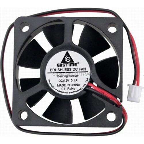 2pcs Gdstime DC 12V 2Pin 5cm 50mm x 15mm 5015 Brushless Cooler Case Fan 50mm 50x50x15mm Industrial Exhaust Machine Cooling Fan