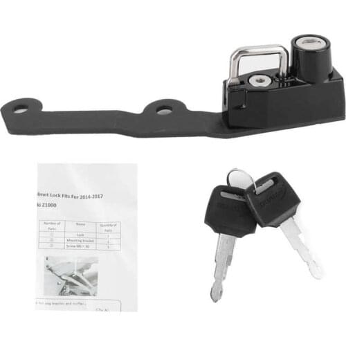 Motorcycle Helmet Lock Aluminum Alloy Anti-Theft with 2 Keys Fit for Kawasaki Z1000 2014-2017