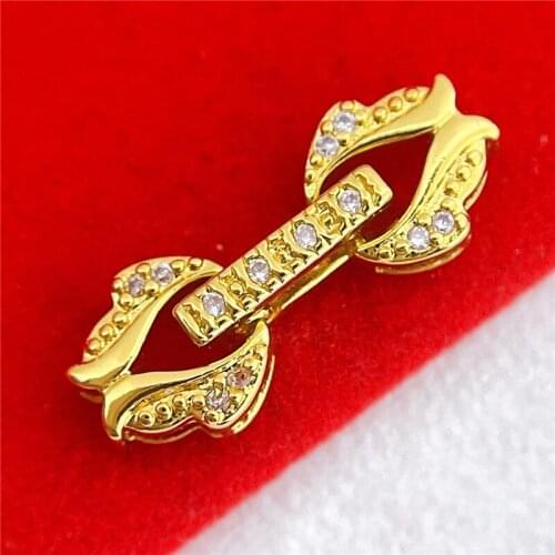 Clasps For Jewelry Making Fastening Accessories 18k Gold Plating Cubic Zirconia Clasps For DIY Pearls Necklace Bracelet Clasp