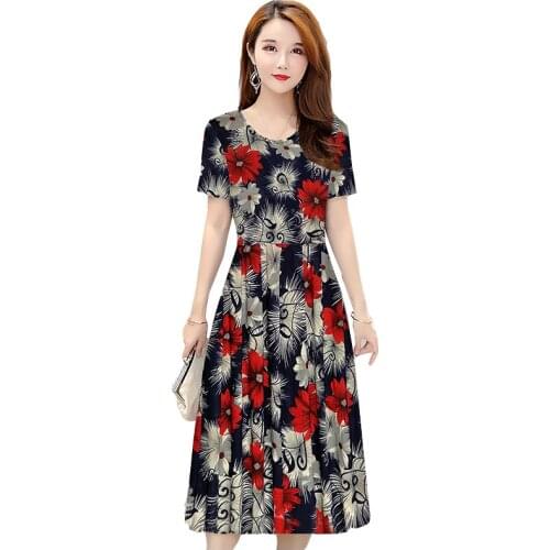 Spring summer new women floral ice silk Hedging dress elastic force sexy plus size waist slimm cover belly big put long dresses