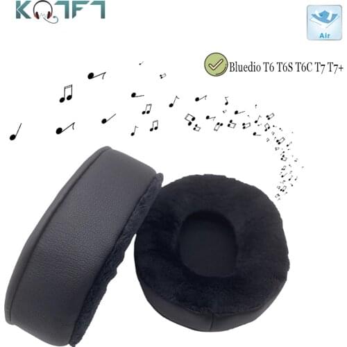 KQTFT 1 Pair of Velvet Replacement EarPads for Bluedio T6 T6S T6C T7 T7+ Headset Ear pads Earmuff Cover Cushion Cups