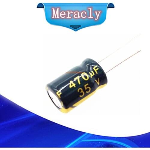 10pcs/lot P82 Low ESR/Impedance high frequency 35v 470UF aluminum electrolytic capacitor size 8*12mm 470UF35V 20